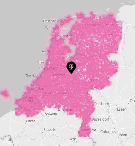 Dekkingskaart T-mobile